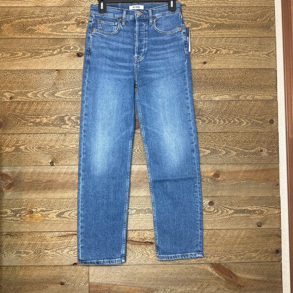 RE/DONE 70's Stove Pipe Jeans in Dusted Blue Size 26 NWT - Picture 2 of 11